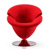 Manhattan Comfort Tulip Swivel Accent Chair in Red and Polished Chrome AC029-RD